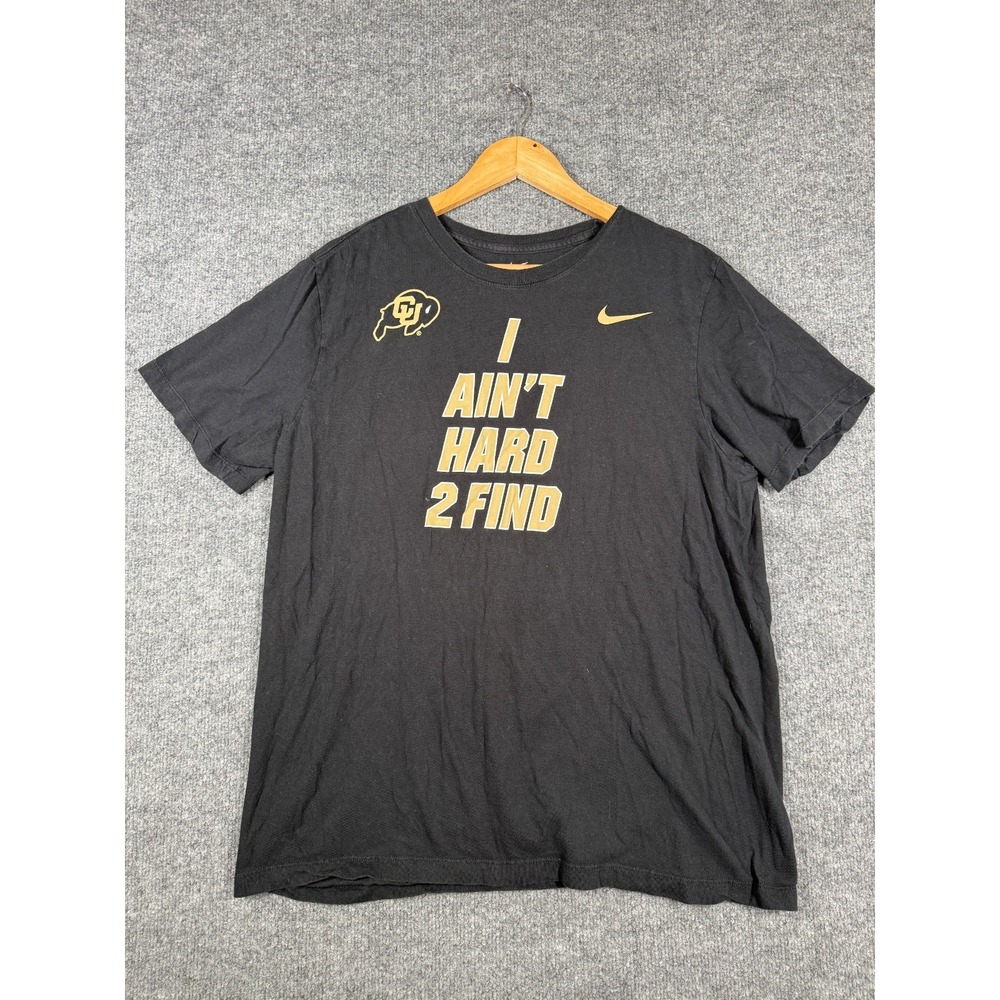 Nike Colorado Buffaloes T-Shirt Mens L Black I Ain't Hard 2 Find Football Sports